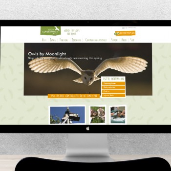 mock up web design for hawk conservancy close up